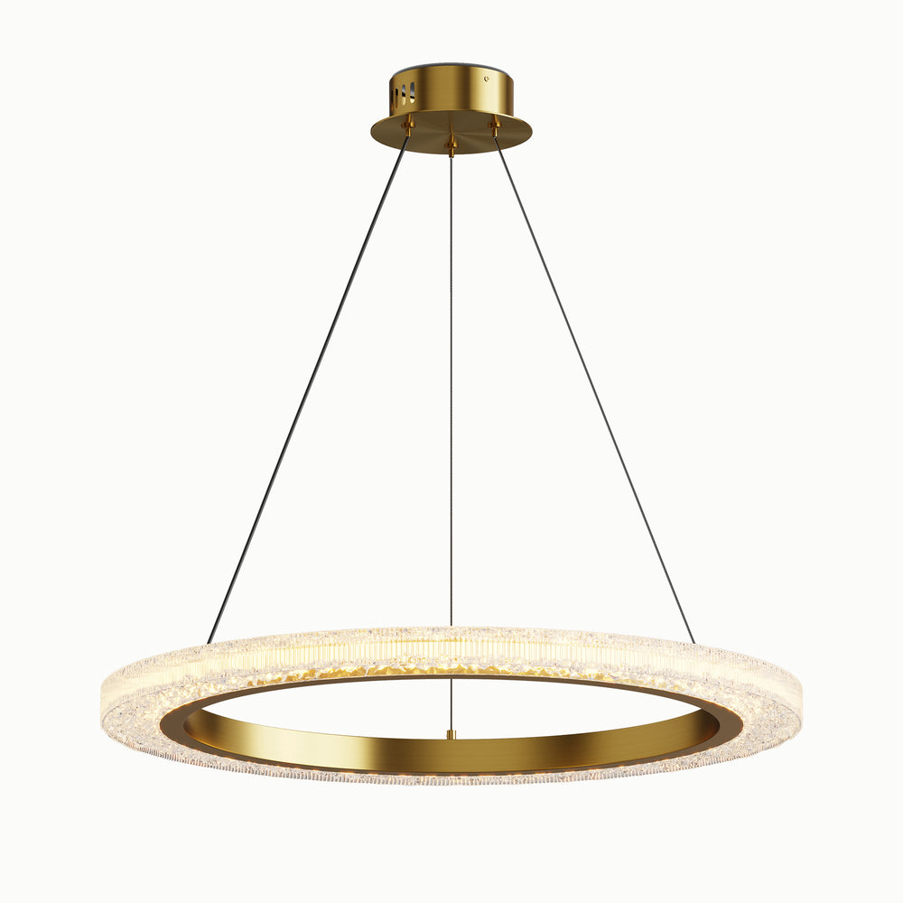 Modern Minimalist Drawn Led Dimmable Ring Acrylic Chandelier