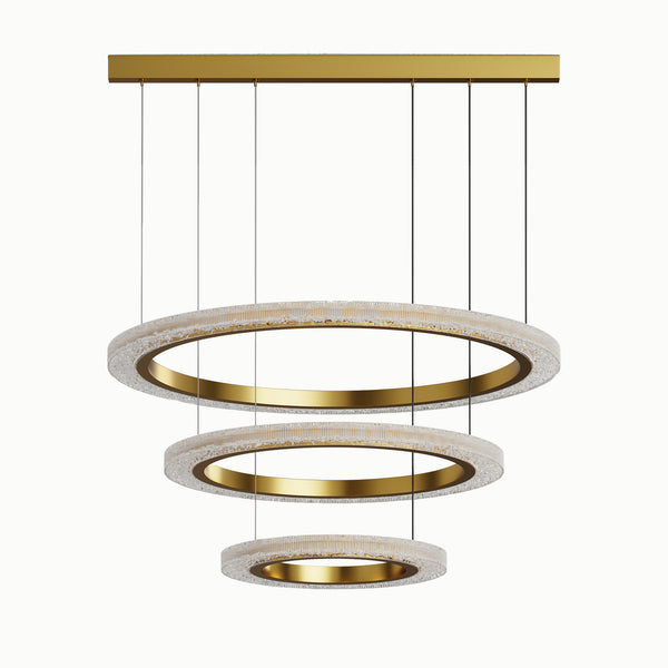 Modern Minimalist Drawn Led Dimmable Ring Acrylic 3-Circle Chandelier