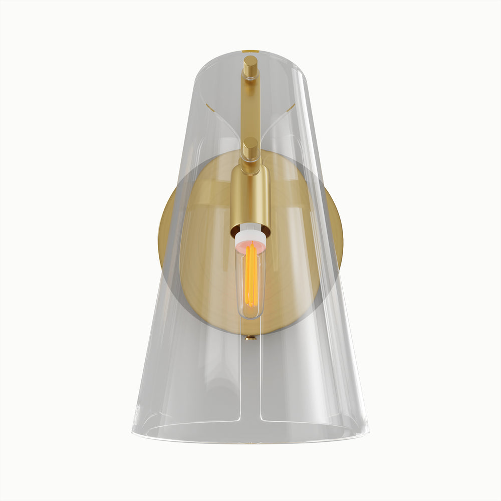 Bell Black Minimalist Copper Conical Acrylic Interior Wall Sconce