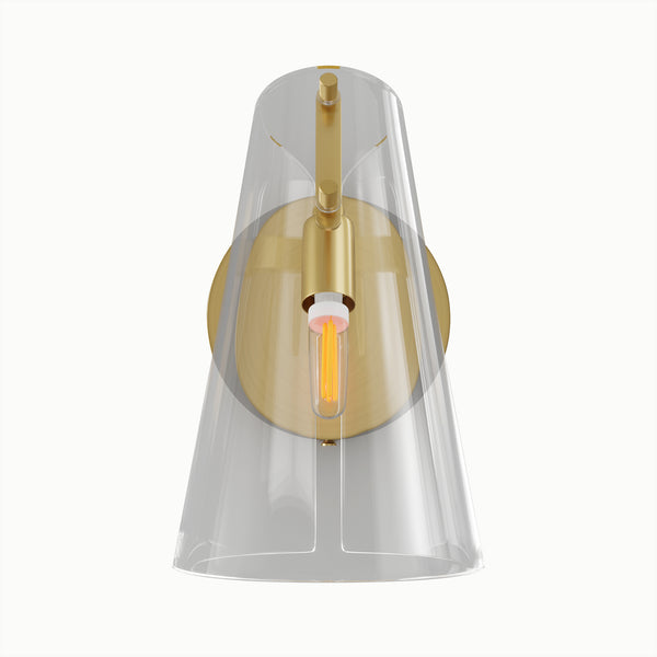 Bell Black Minimalist Copper Conical Acrylic Interior Wall Sconce