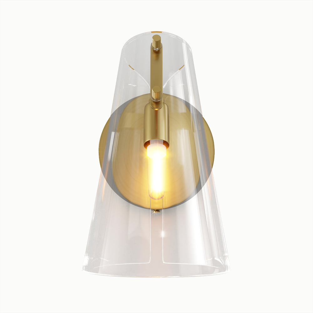 Bell Black Minimalist Copper Conical Acrylic Interior Wall Sconce