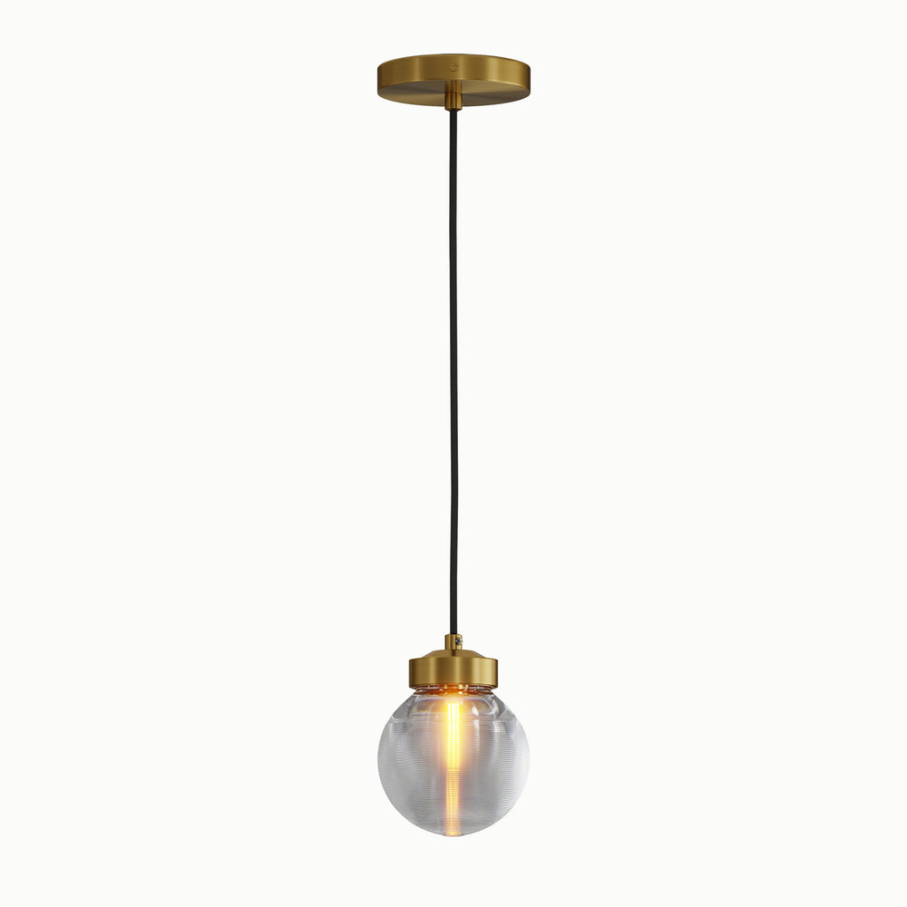 Brass Glass Grain Single Ball Island Pendant Light