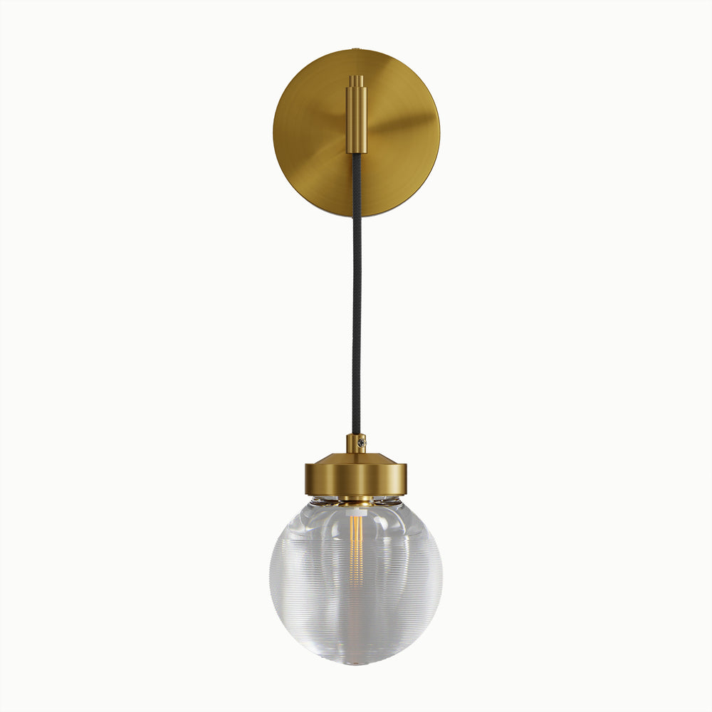 American Pearl Glass Ball Brass Double Head Globe Wall Sconce