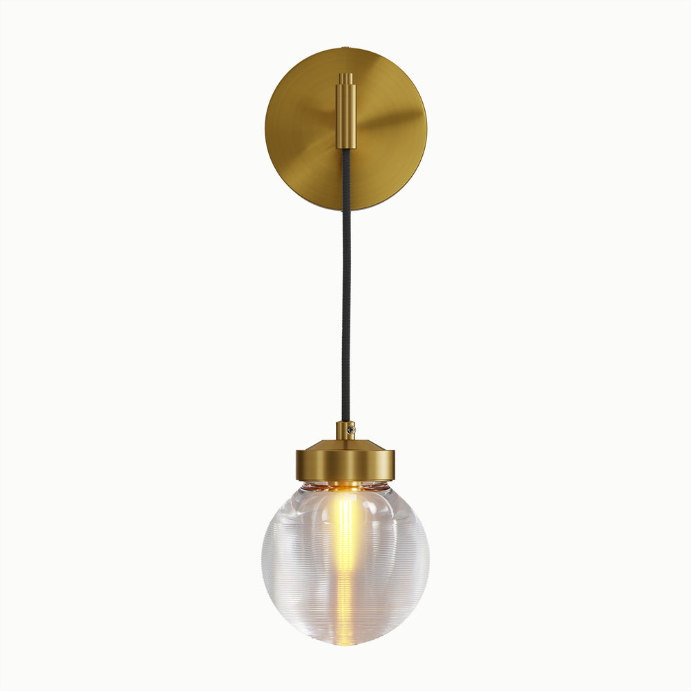 American Pearl Glass Ball Brass Double Head Globe Wall Sconce