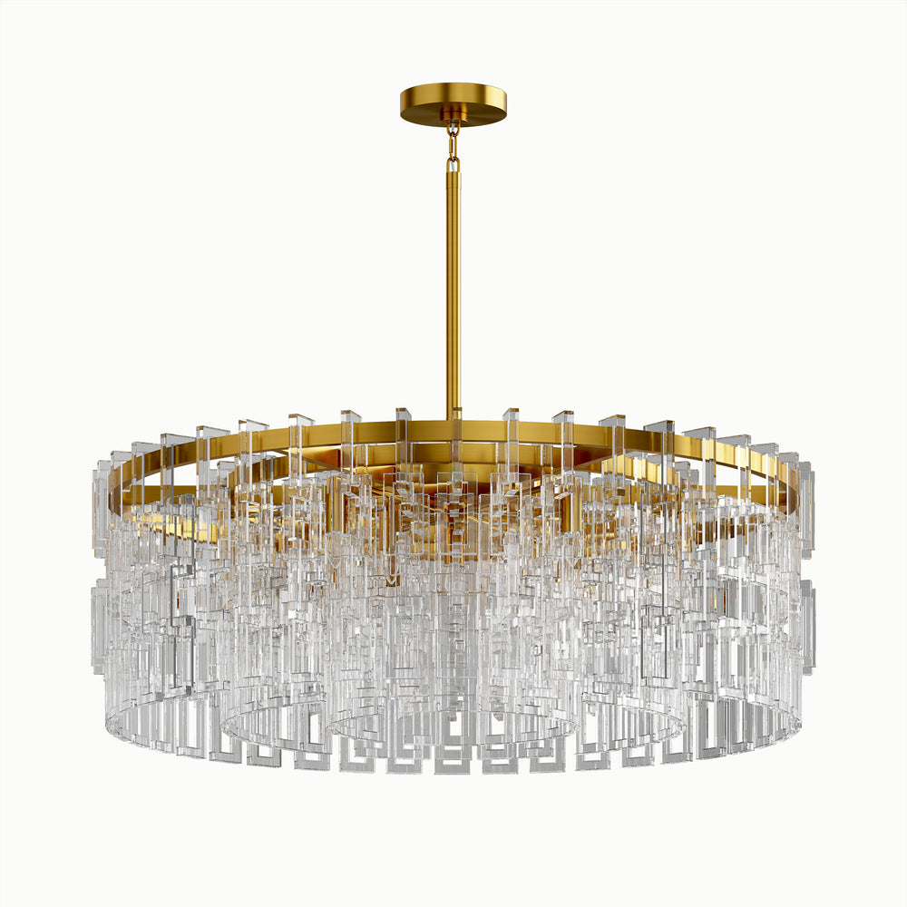 Prism Round Multi-Layer Crystal Chandelier