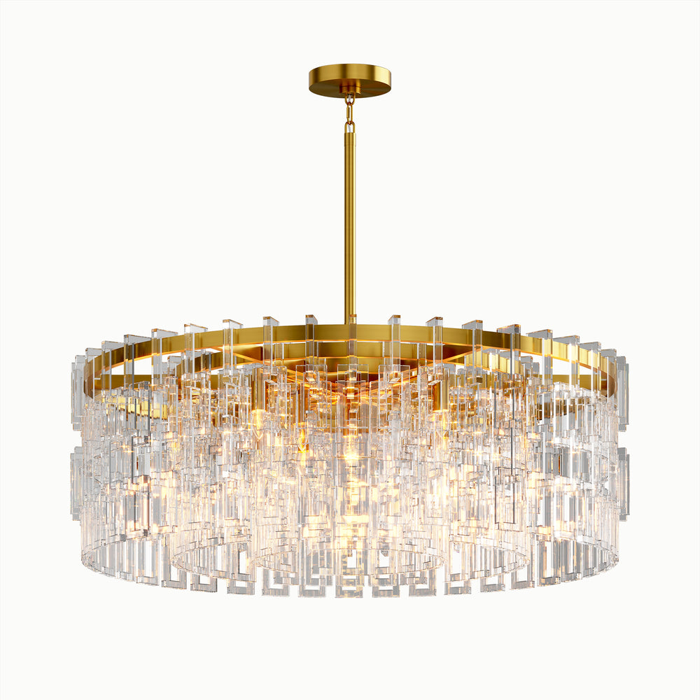 Prism Round Multi-Layer Crystal Chandelier