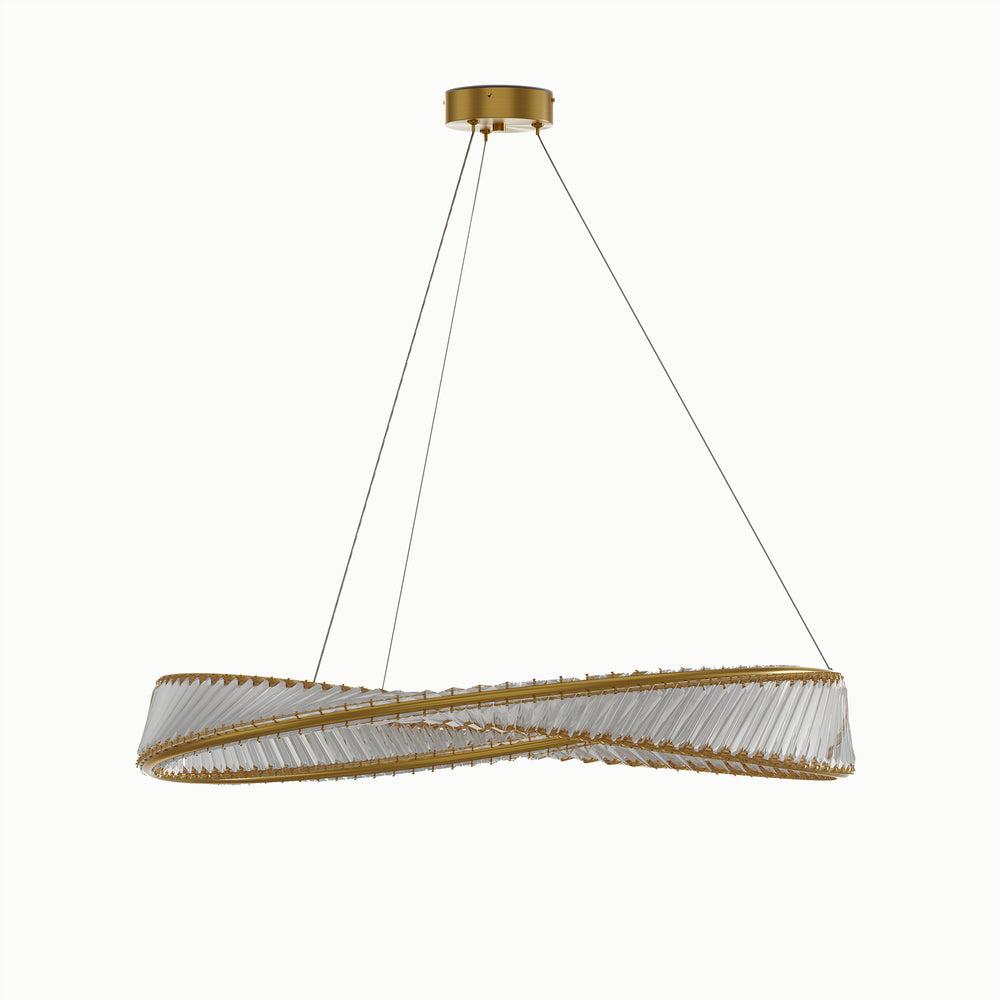 Led Adjustable Ring Twist Crystal Chandelier