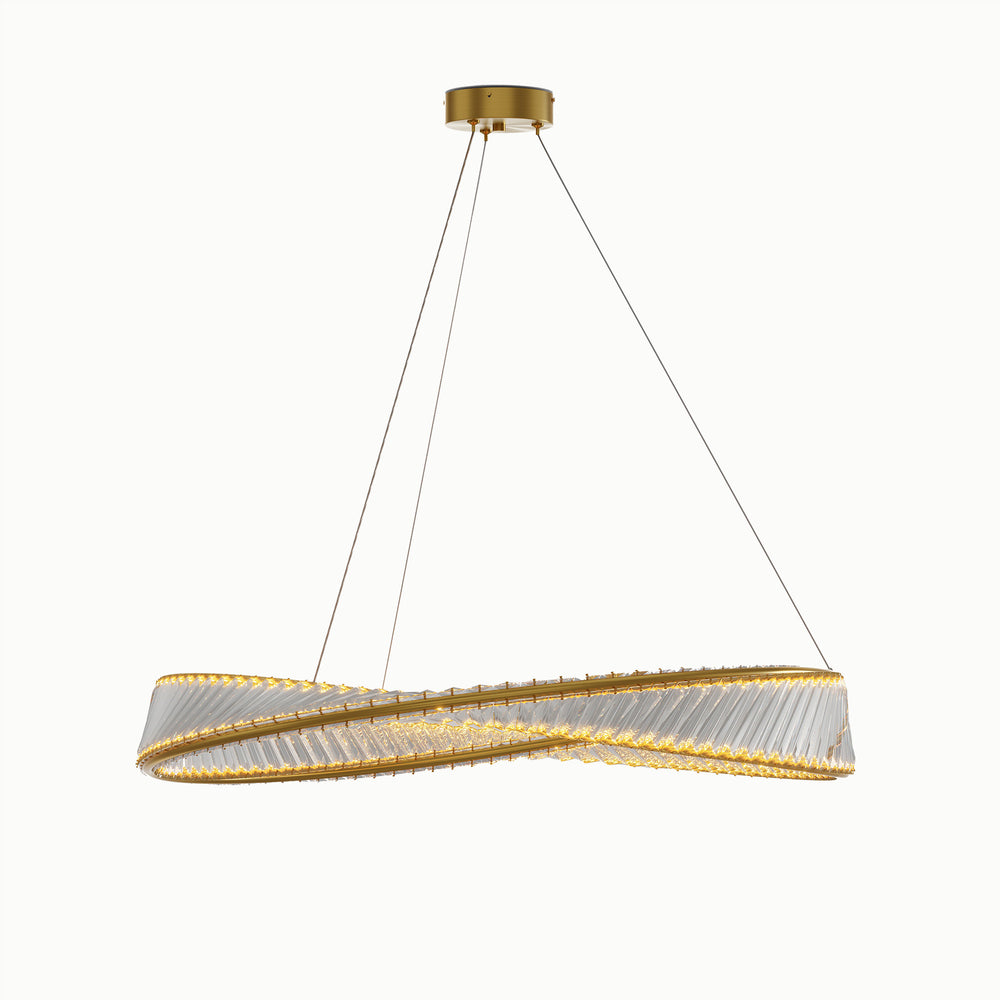 Led Adjustable Ring Twist Crystal Chandelier