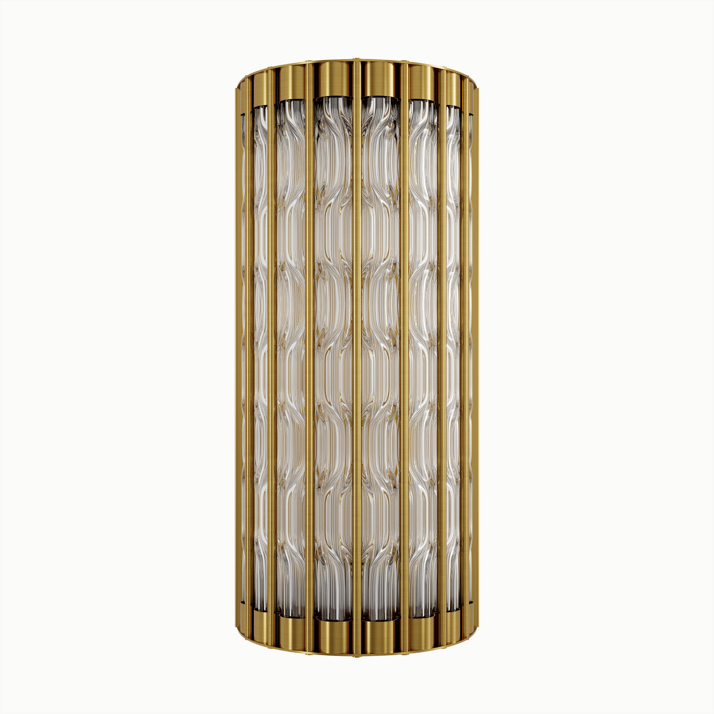 Radiant Copper Twisted Glass Wall Sconce