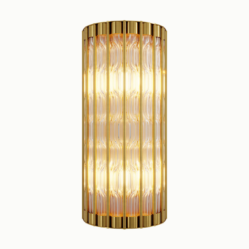 Radiant Copper Twisted Glass Wall Sconce