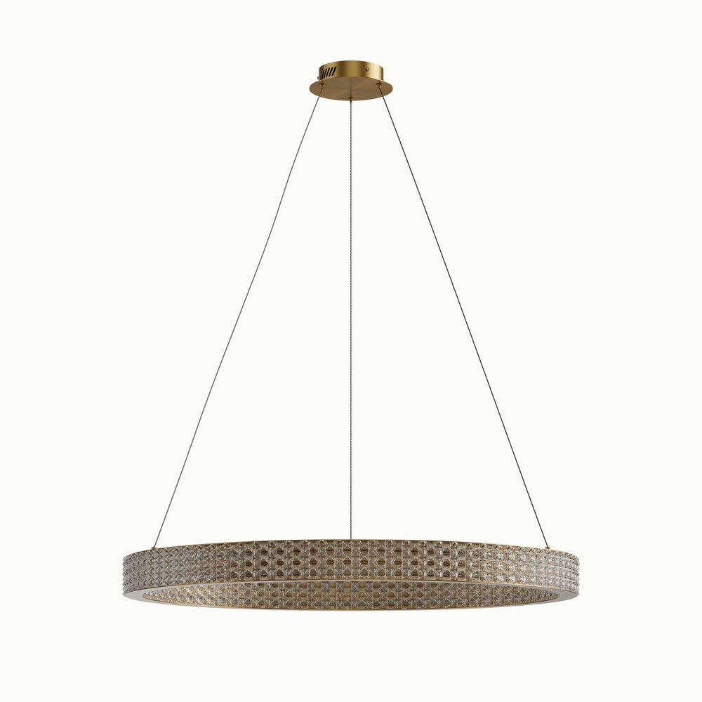 Brass Single Circle Ring Dimmable Acrylic Chandelier