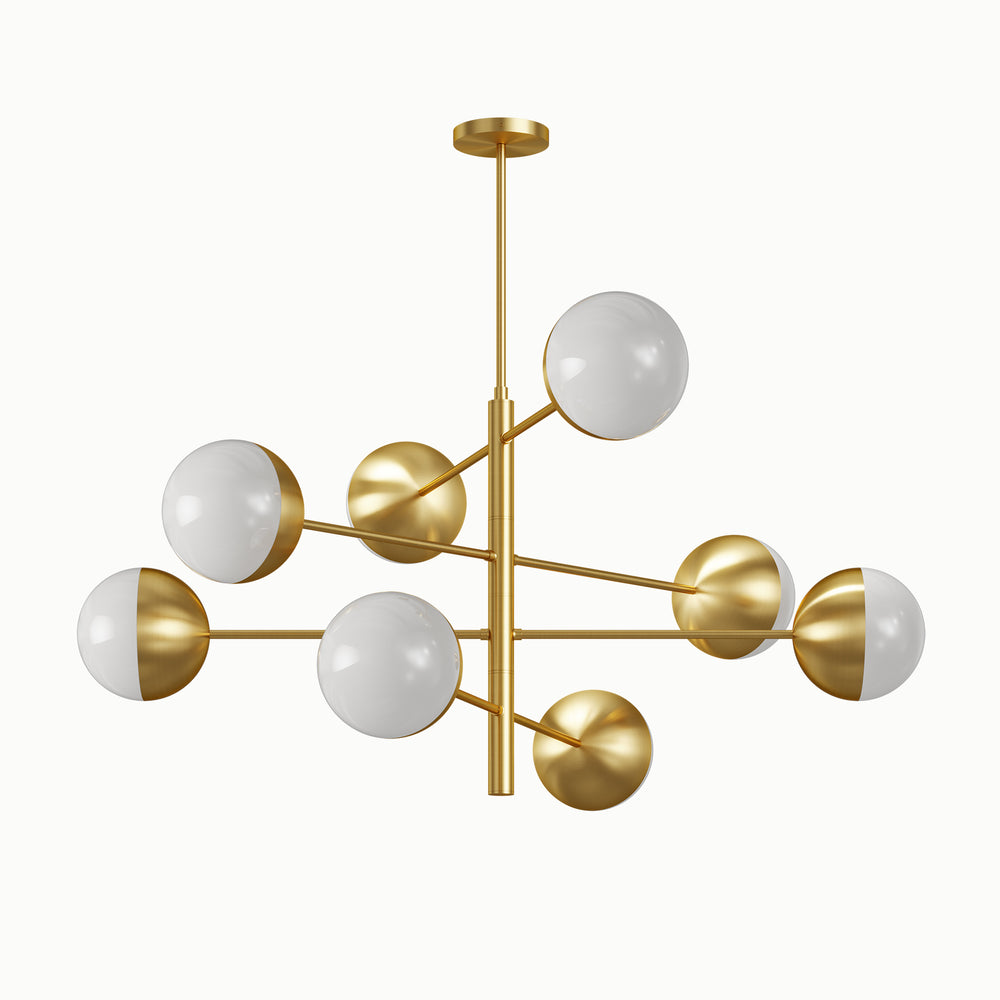 Brass Magic Bean Spherical Frosted Glass Chandelier