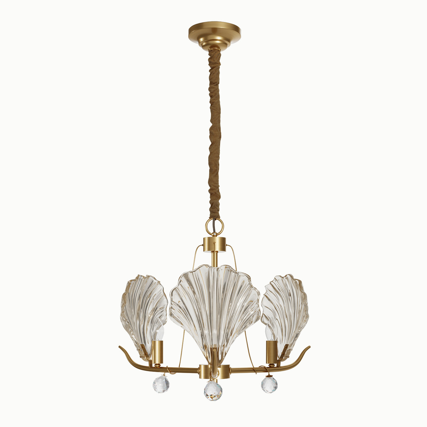 Round Multi-Head Shell Glass Chandelier