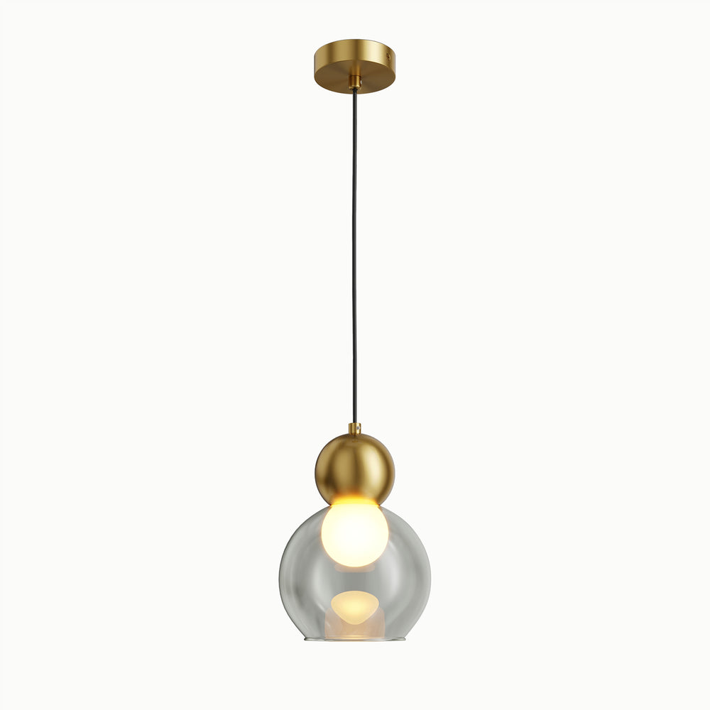 Brass Gourd Single Head Glass Pendant Light